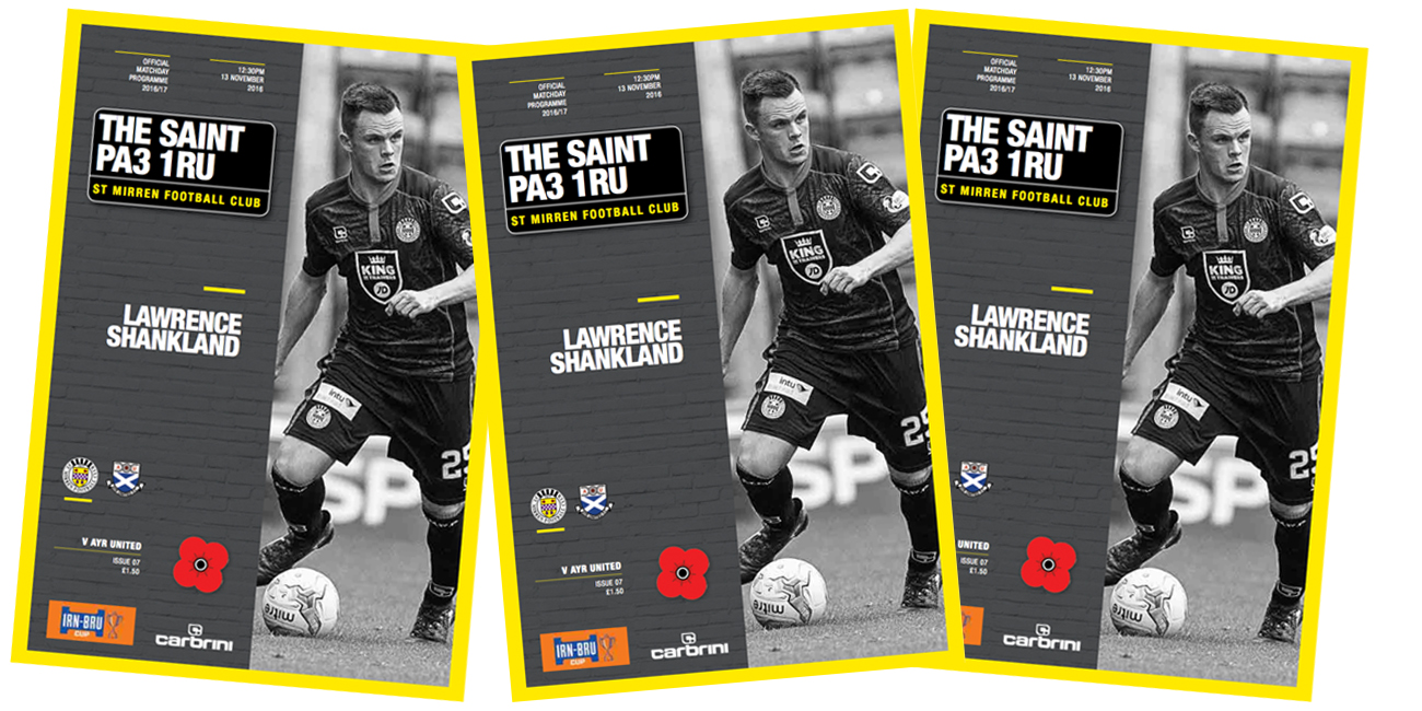 Match Day Programme: St Mirren v Ayr United (13th Nov)