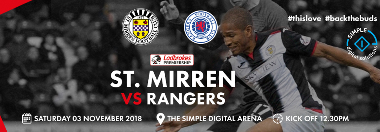 St Mirren vs Rangers: Matchday Info (3rd Nov)