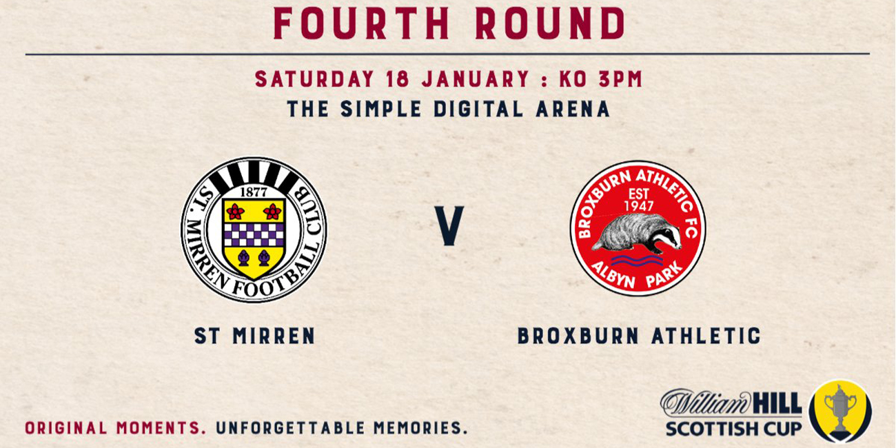 Matchday Info: St Mirren v Broxburn Athletic (18th Jan)