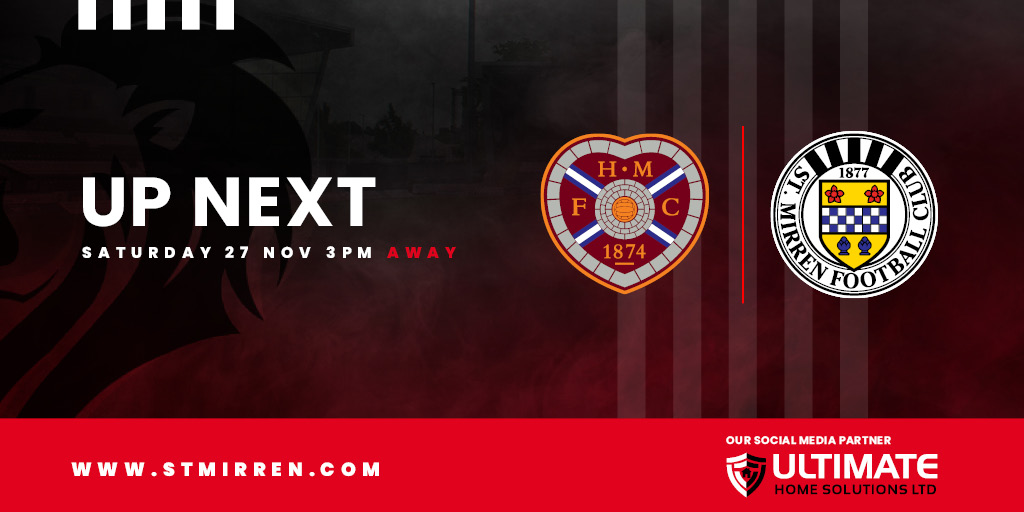 Up Next: Hearts v St Mirren (27th Nov)