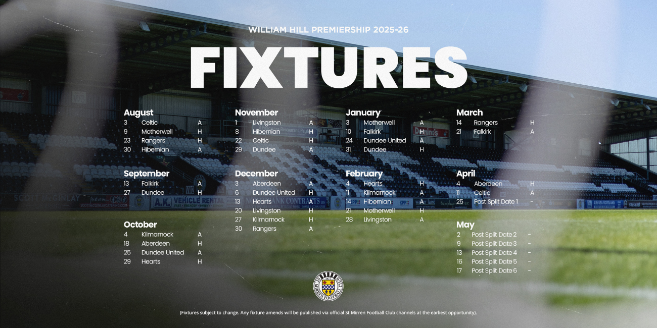 2025/26 William Hill Premiership Fixtures Announced