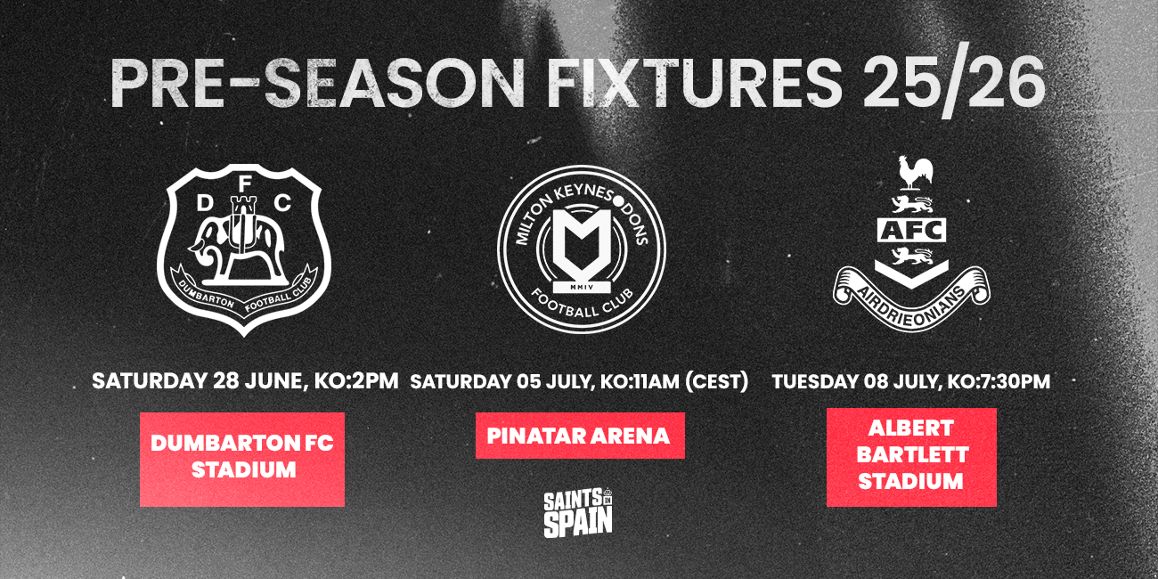 Saints to face Airdrieonians in pre-season friendly