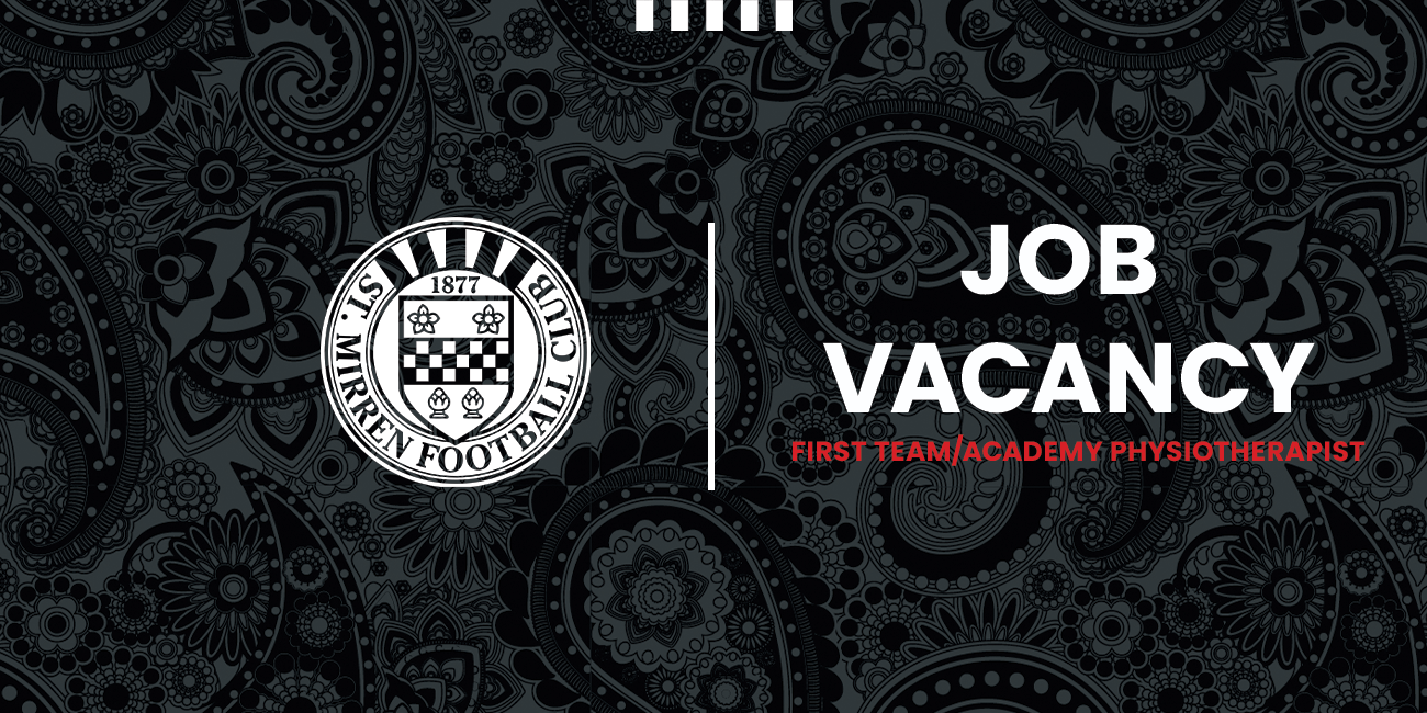 Job Vacancy: First Team/Academy Physiotherapist [Maternity Cover]
