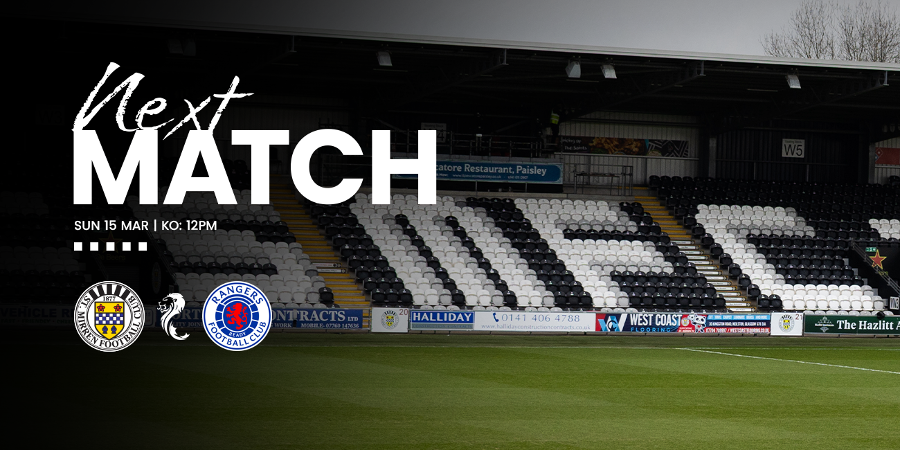 Matchday Info: St Mirren v Rangers (15th Mar)