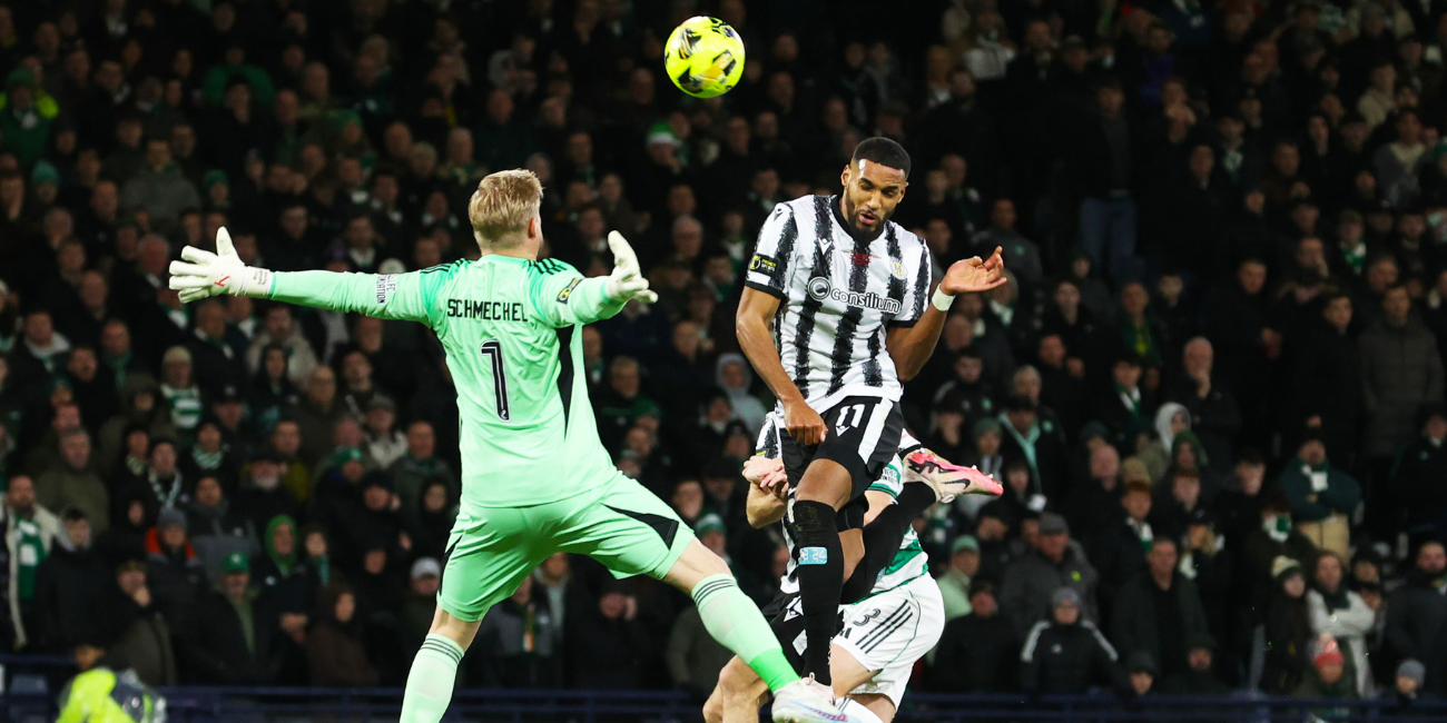 Jonah Ayunga scores the first of his double in our win over Celtic at Hampden in December