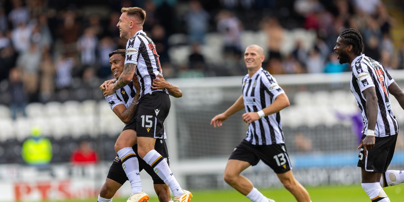 Caolan Boyd-Munce celebrates after scoring his first St Mirren goal earlier in the season