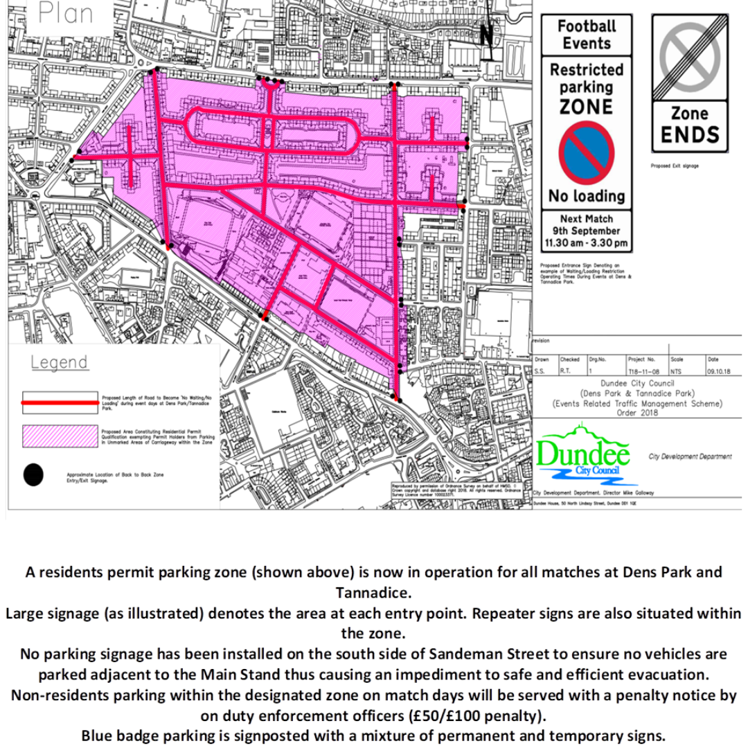 Parking Zones near Dens Park