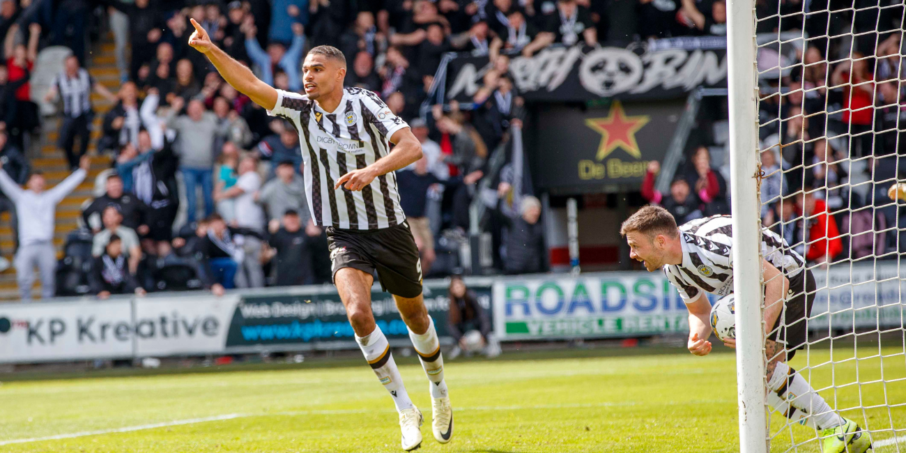 Mikael Mandron celebrates after his goal against Rangers