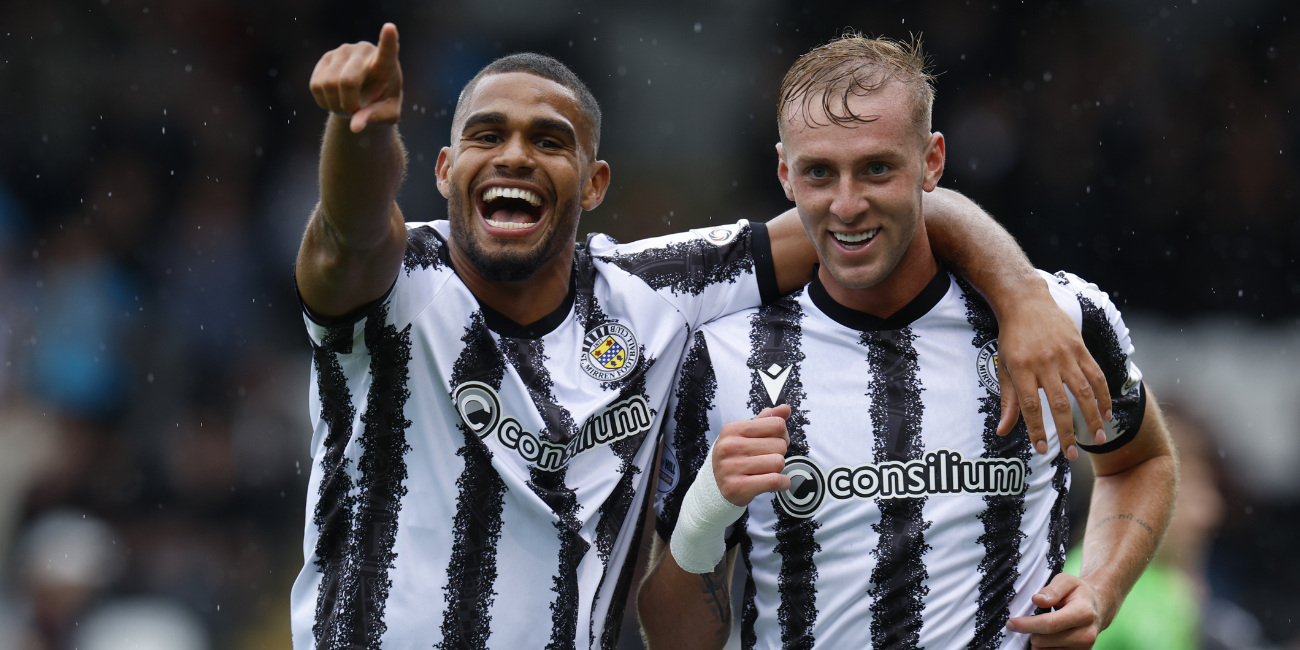 Goalscorers Mikael Mandron and Killian Phillips 