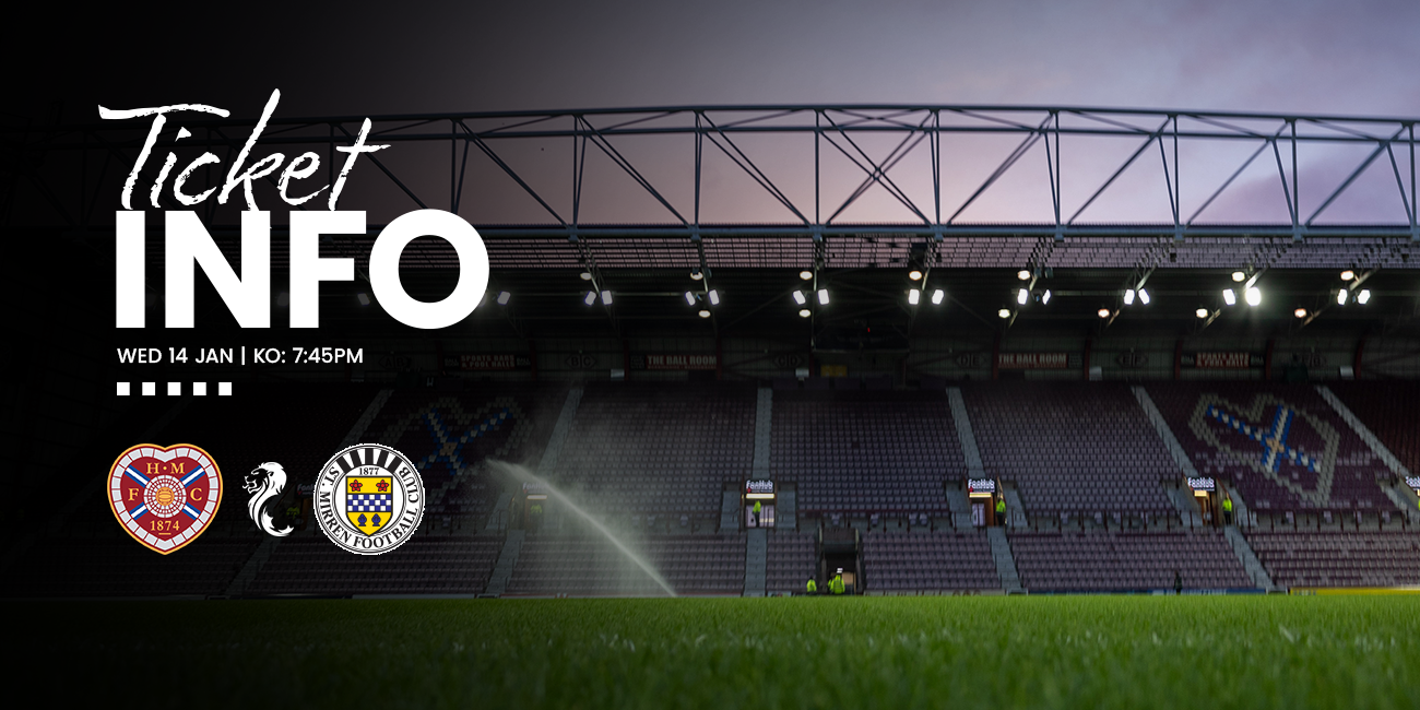 Tickets for Hearts away to go on sale on Monday (5th Jan)