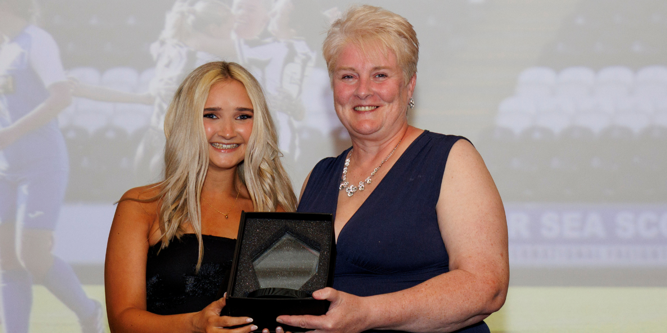 Nikki Lavery is presented with St Mirren's Women of the Year 2024/25