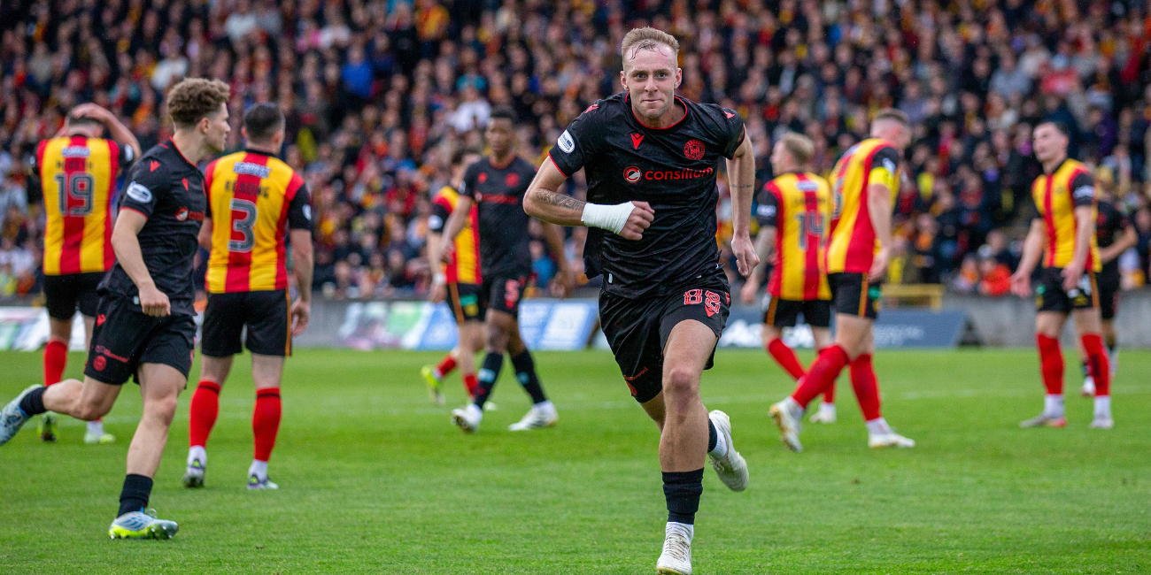 Killian Phillips celebrates after scoring against Partick Thistle
