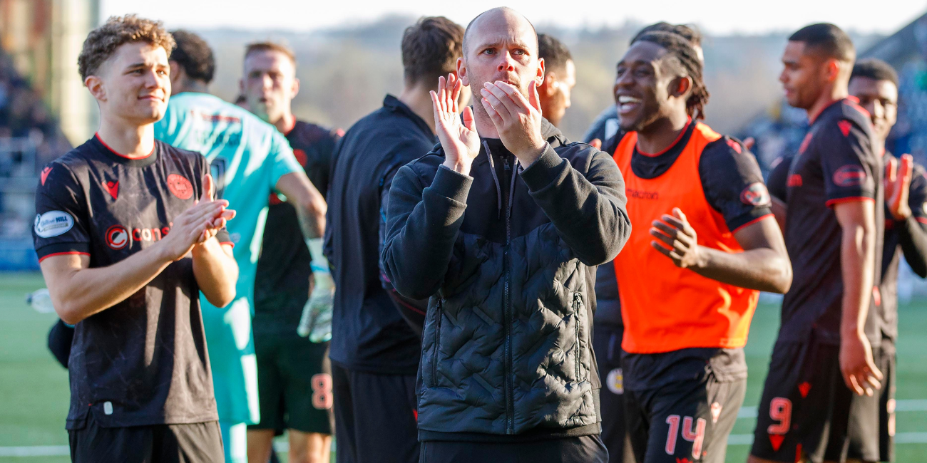 Craig McLeish applauds the St Mirren support
