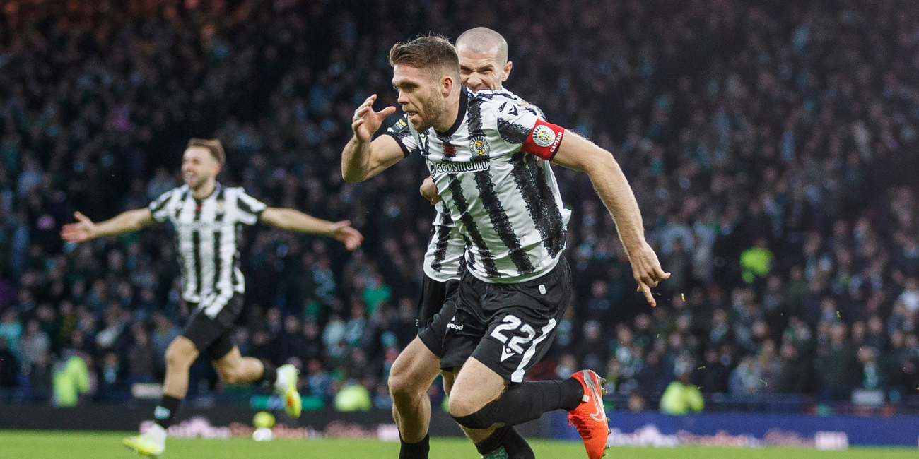 Marcus Fraser celebrates after goal against Celtic