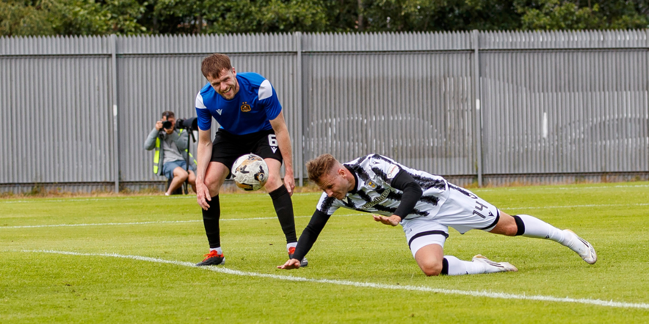 James Scott scores against Dumbarton